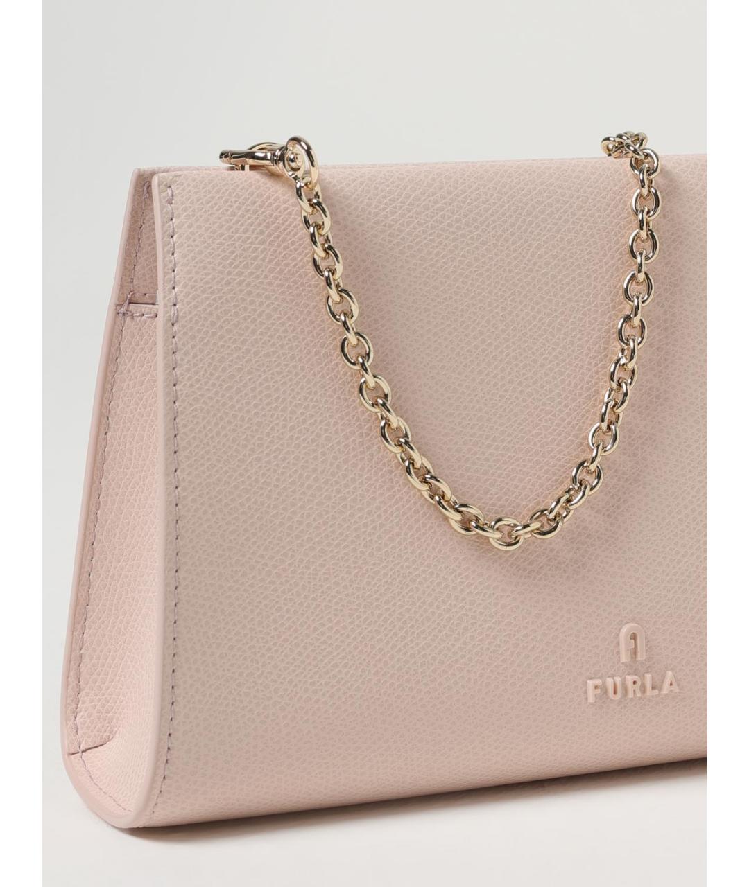 FURLA Розовая кожаная сумка через плечо, фото 3