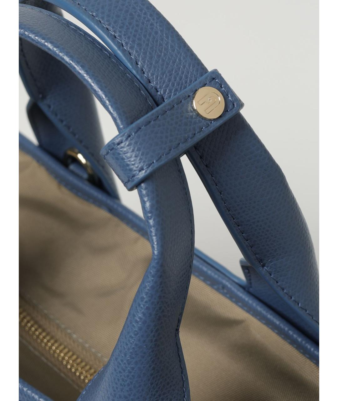 FURLA Голубая синтетическая сумка тоут, фото 3