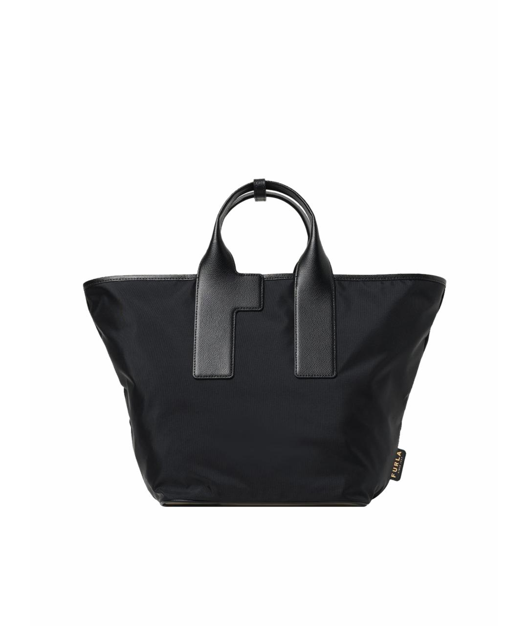 FURLA Черная синтетическая сумка тоут, фото 1