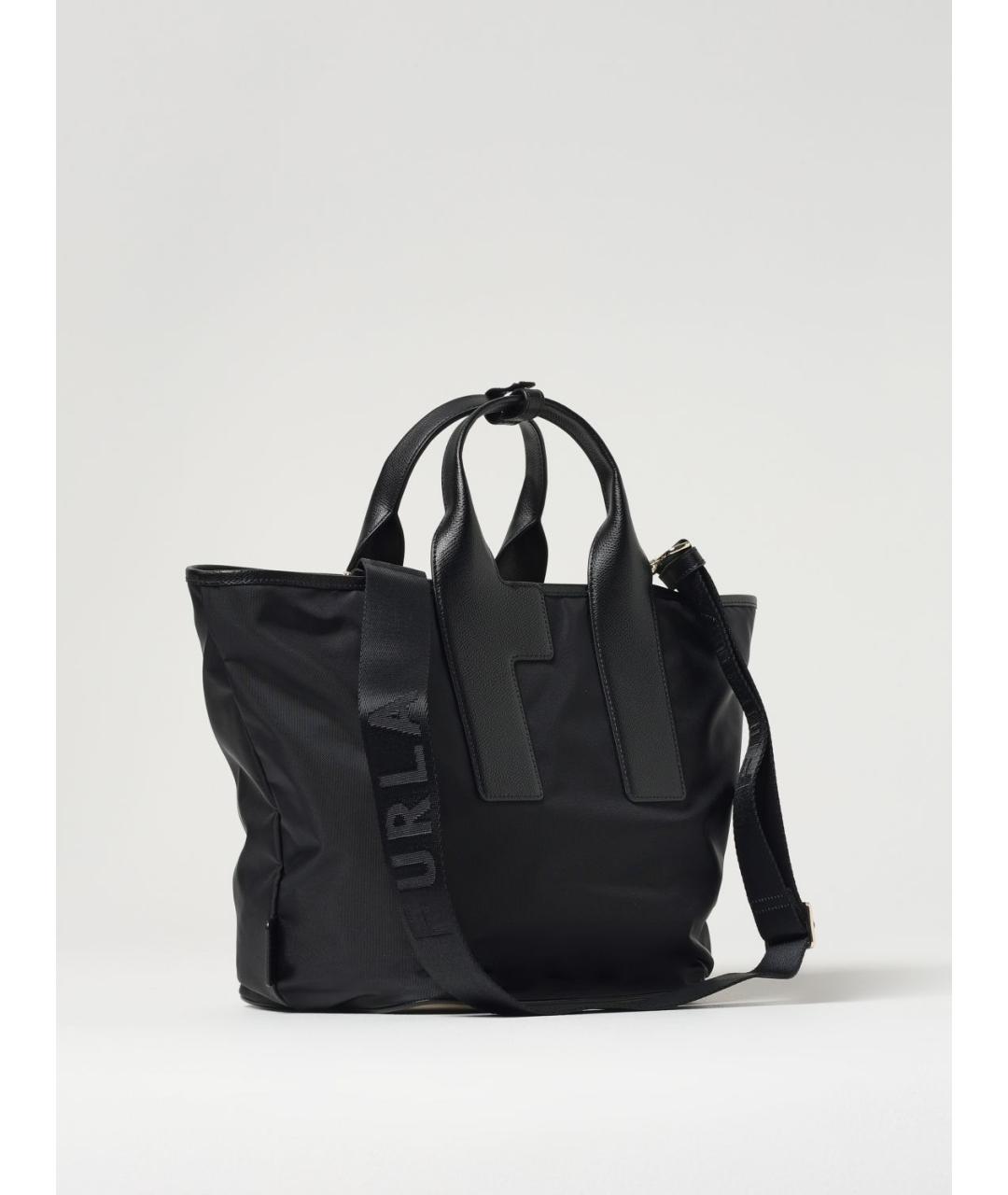 FURLA Черная синтетическая сумка тоут, фото 2