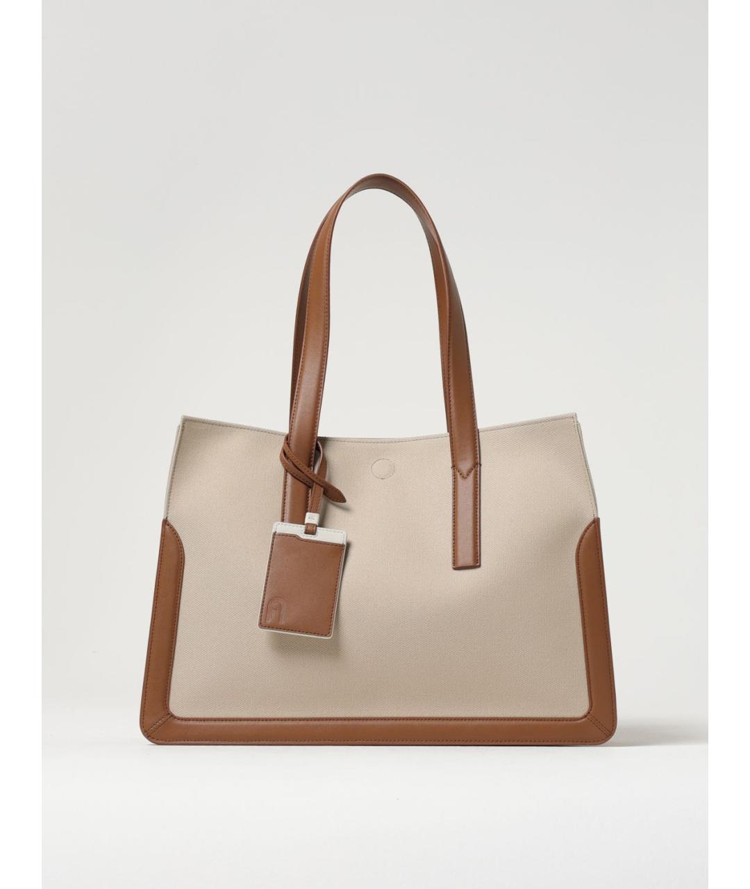 FURLA Бежевая тканевая сумка тоут, фото 4