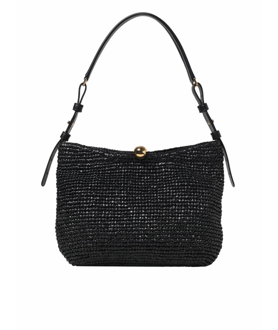 FURLA Черная пелетеная сумка через плечо, фото 1