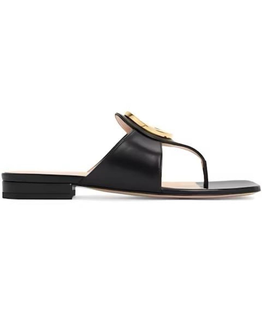 GUCCI Черные кожаные босоножки, фото 8
