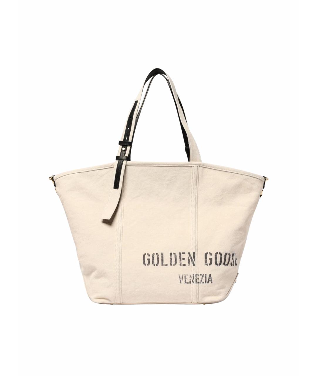 GOLDEN GOOSE DELUXE BRAND Бежевая хлопковая сумка тоут, фото 1