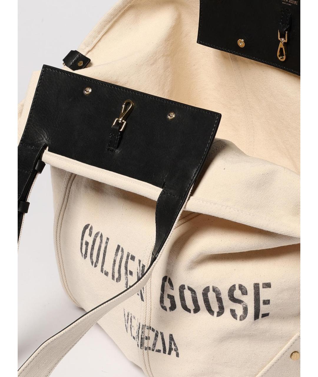 GOLDEN GOOSE DELUXE BRAND Бежевая хлопковая сумка тоут, фото 4
