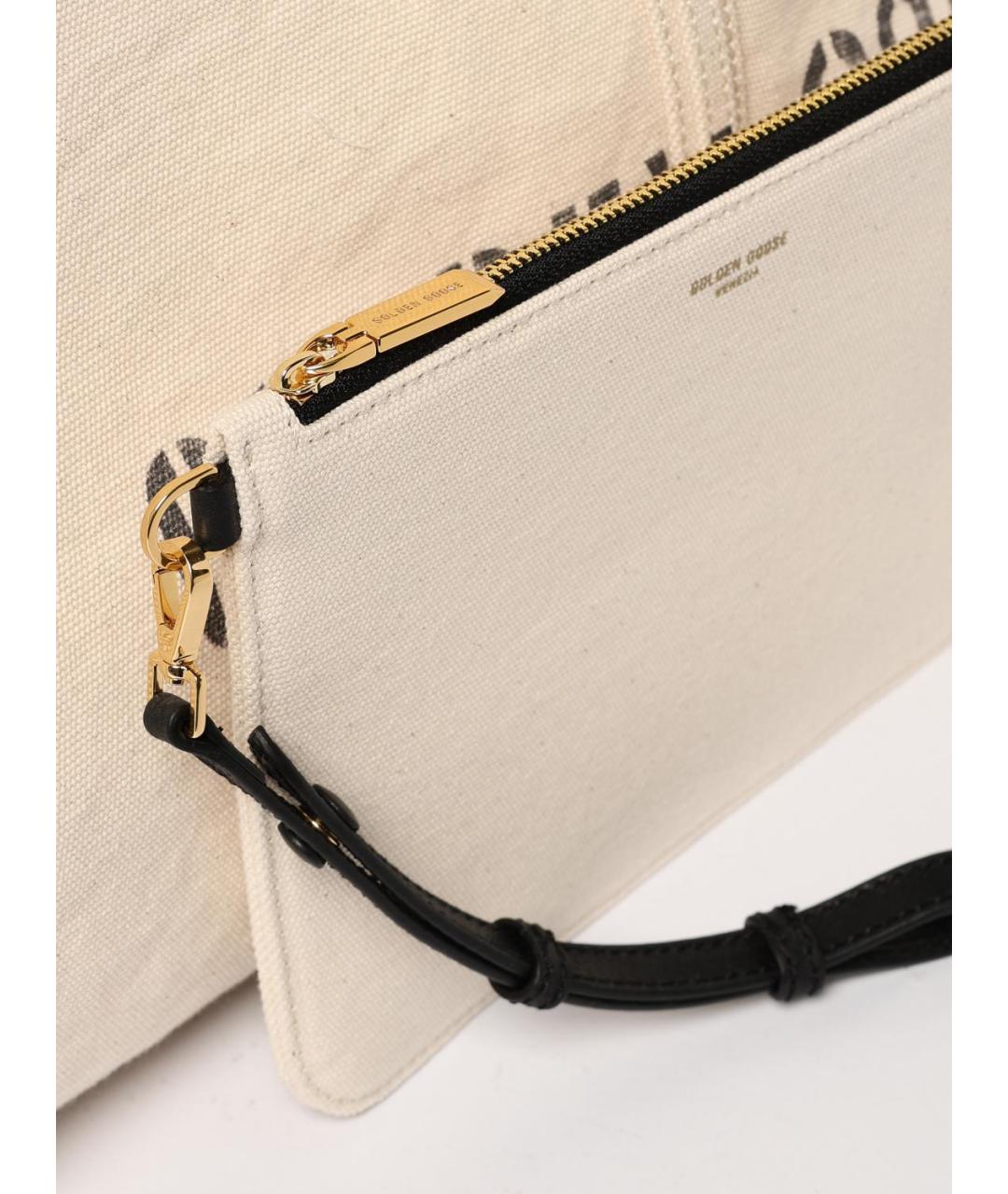 GOLDEN GOOSE DELUXE BRAND Бежевая хлопковая сумка тоут, фото 5
