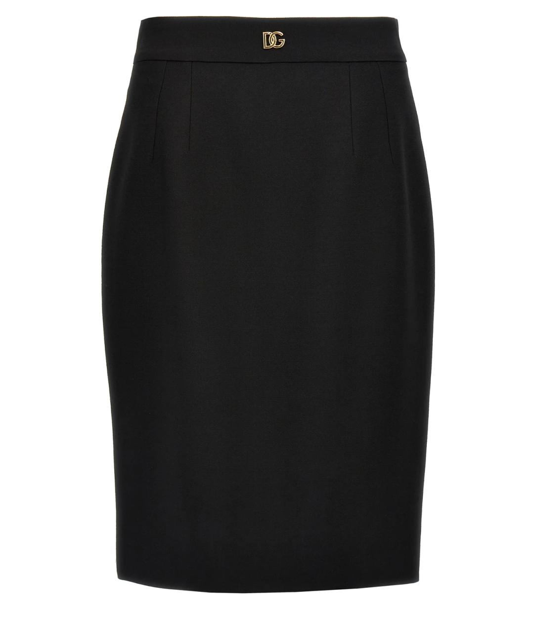 DOLCE&GABBANA Черная шерстяная юбка миди, фото 1
