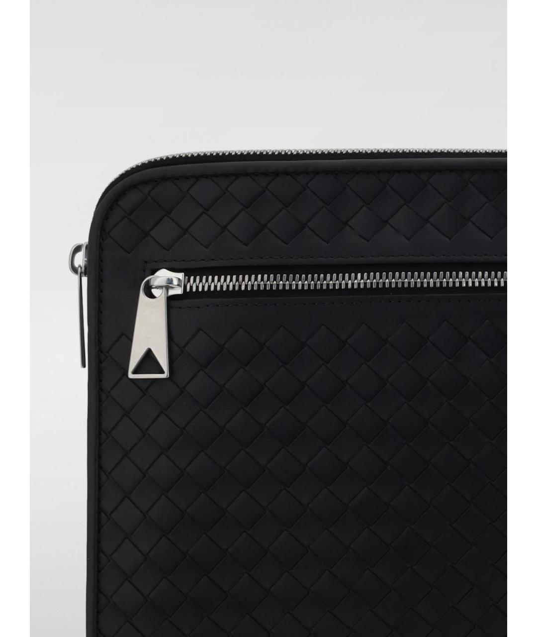 BOTTEGA VENETA Черная кожаная папка для документов, фото 3