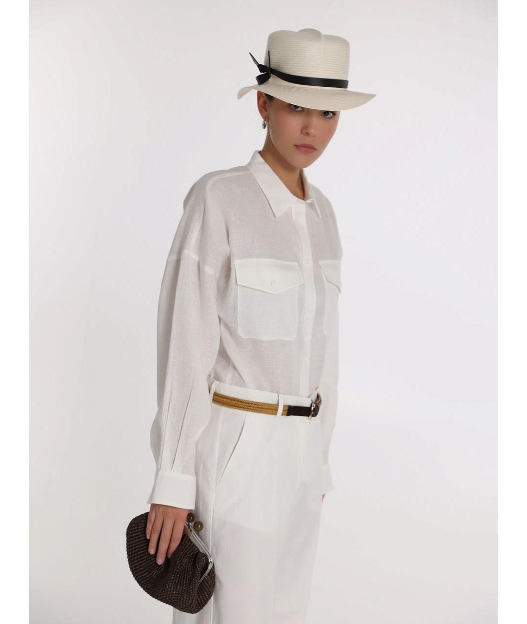 WEEKEND MAX MARA Белая льняная рубашка, фото 2