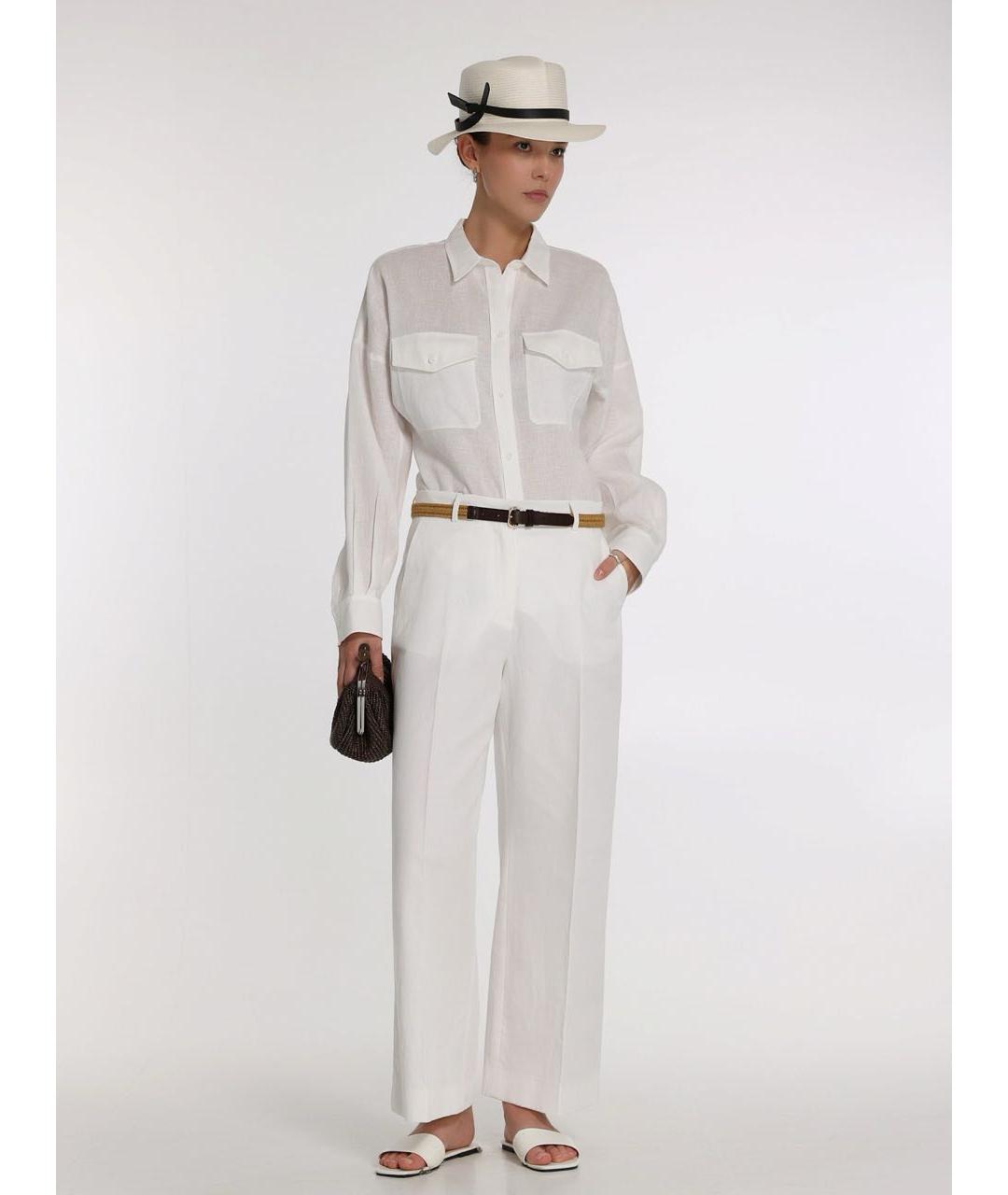 WEEKEND MAX MARA Белая льняная рубашка, фото 3