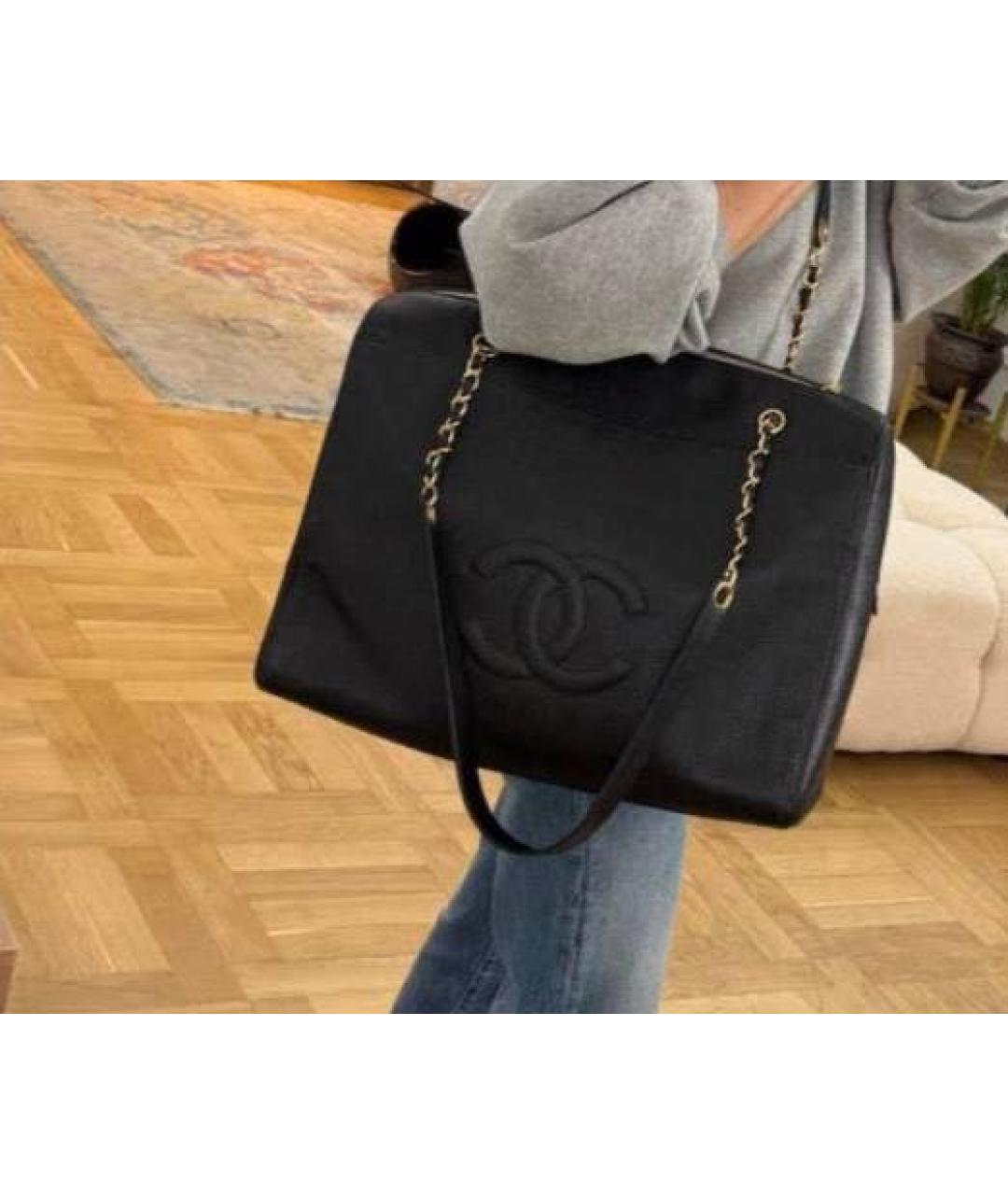 CHANEL Черная кожаная сумка через плечо, фото 4