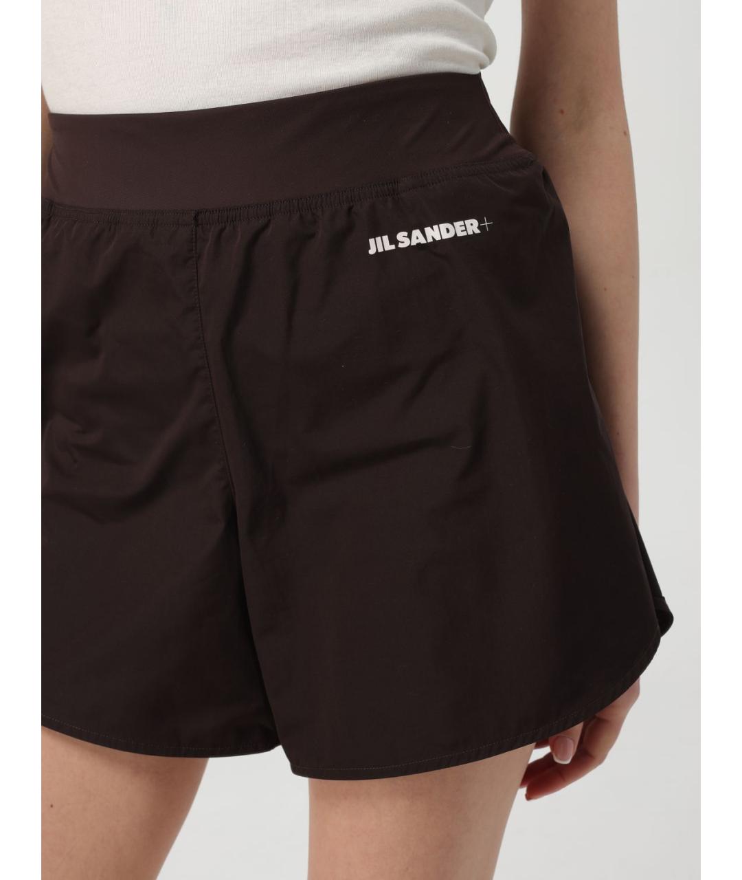 JIL SANDER Коричневые синтетические шорты, фото 5