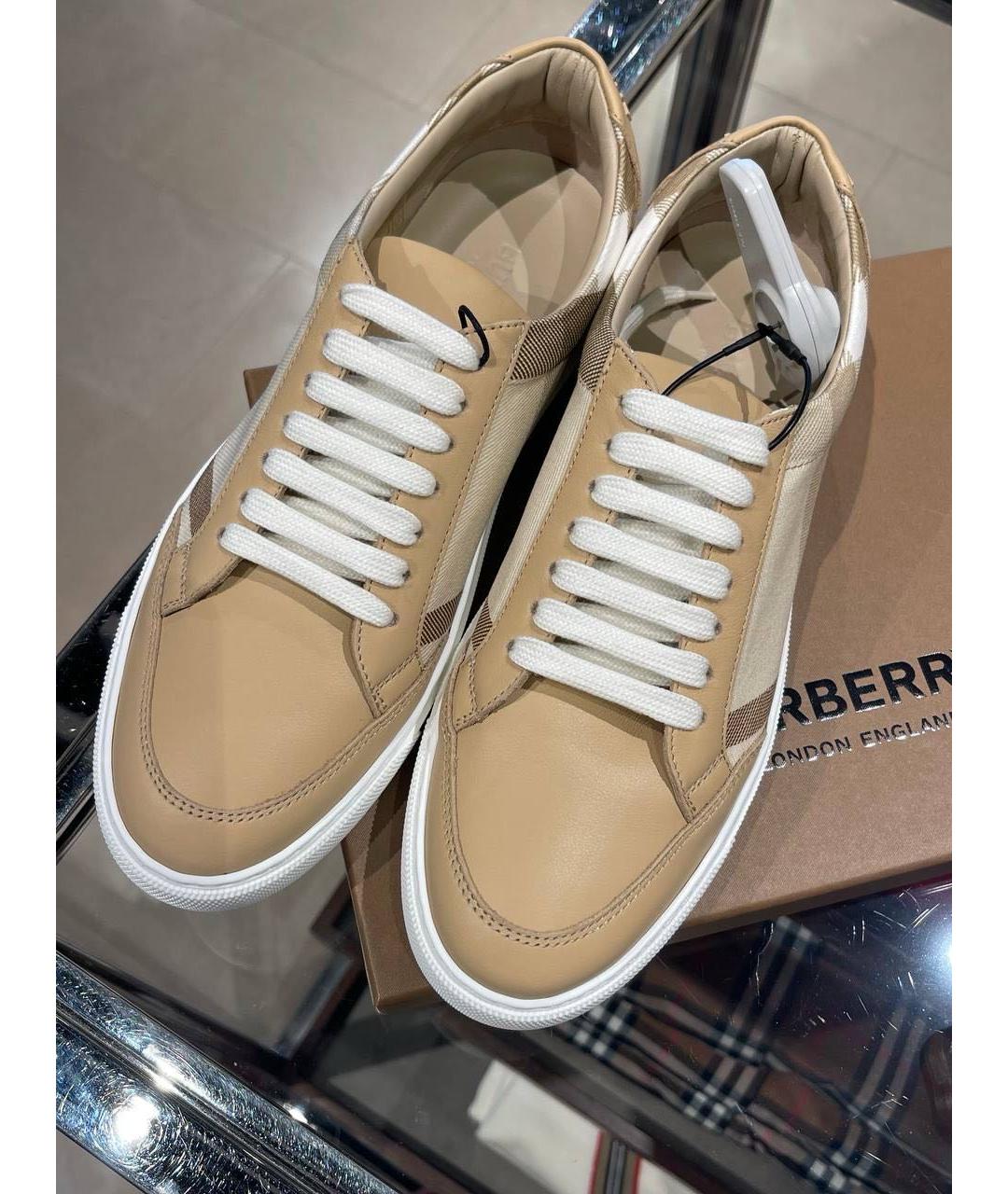 BURBERRY Бежевые кеды, фото 3