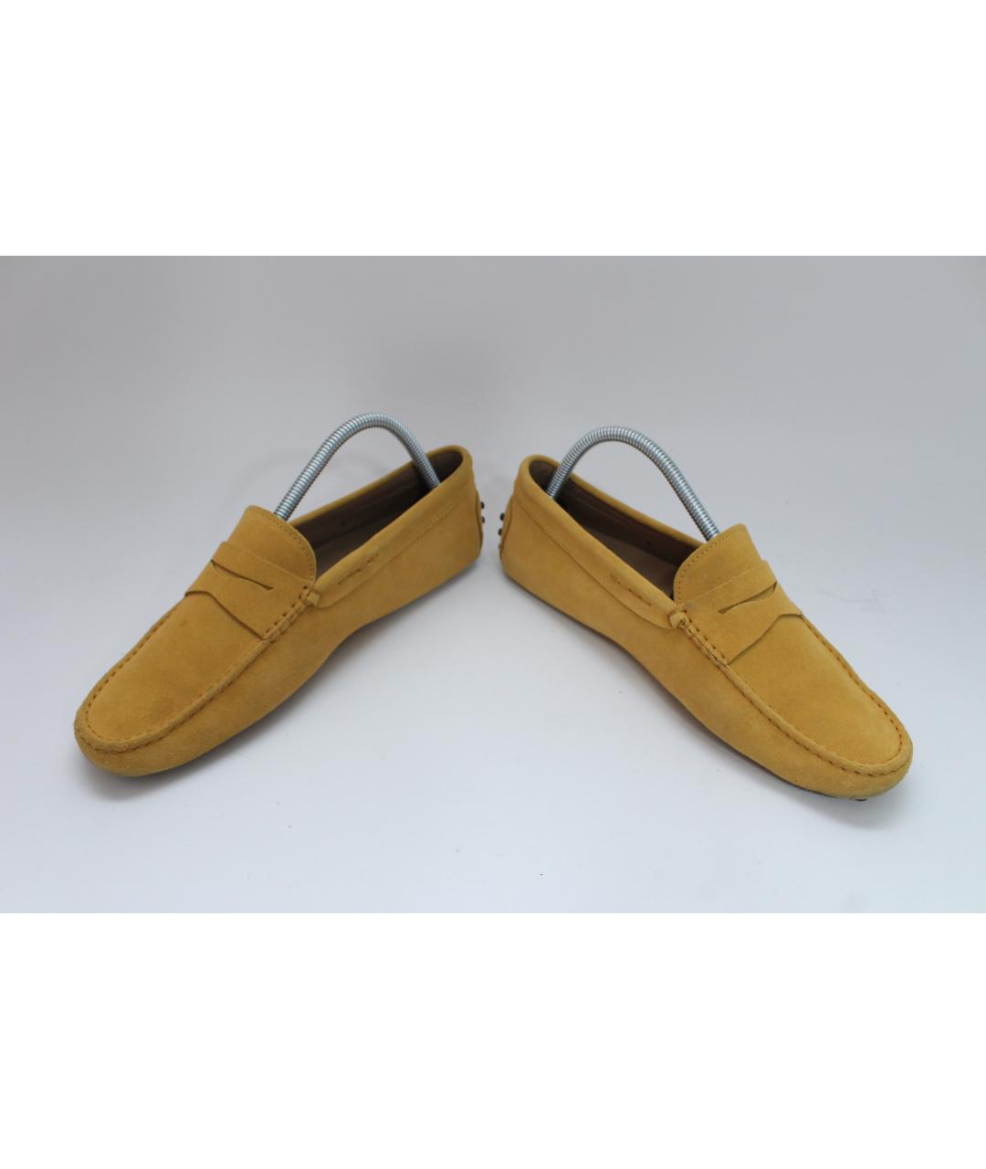 TOD'S Горчичные замшевые мокасины, фото 4