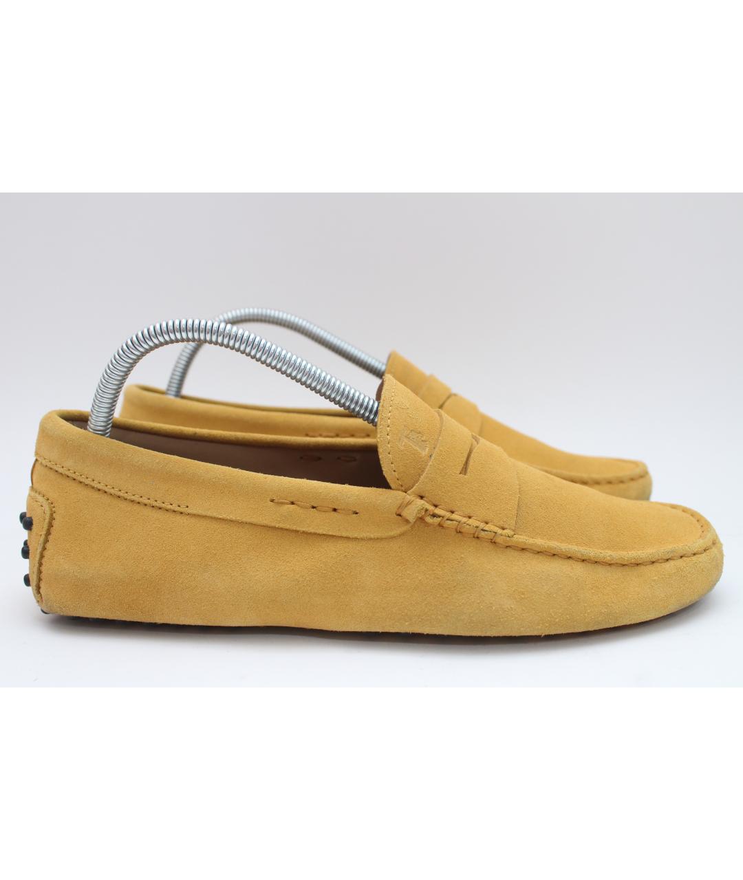 TOD'S Горчичные замшевые мокасины, фото 10