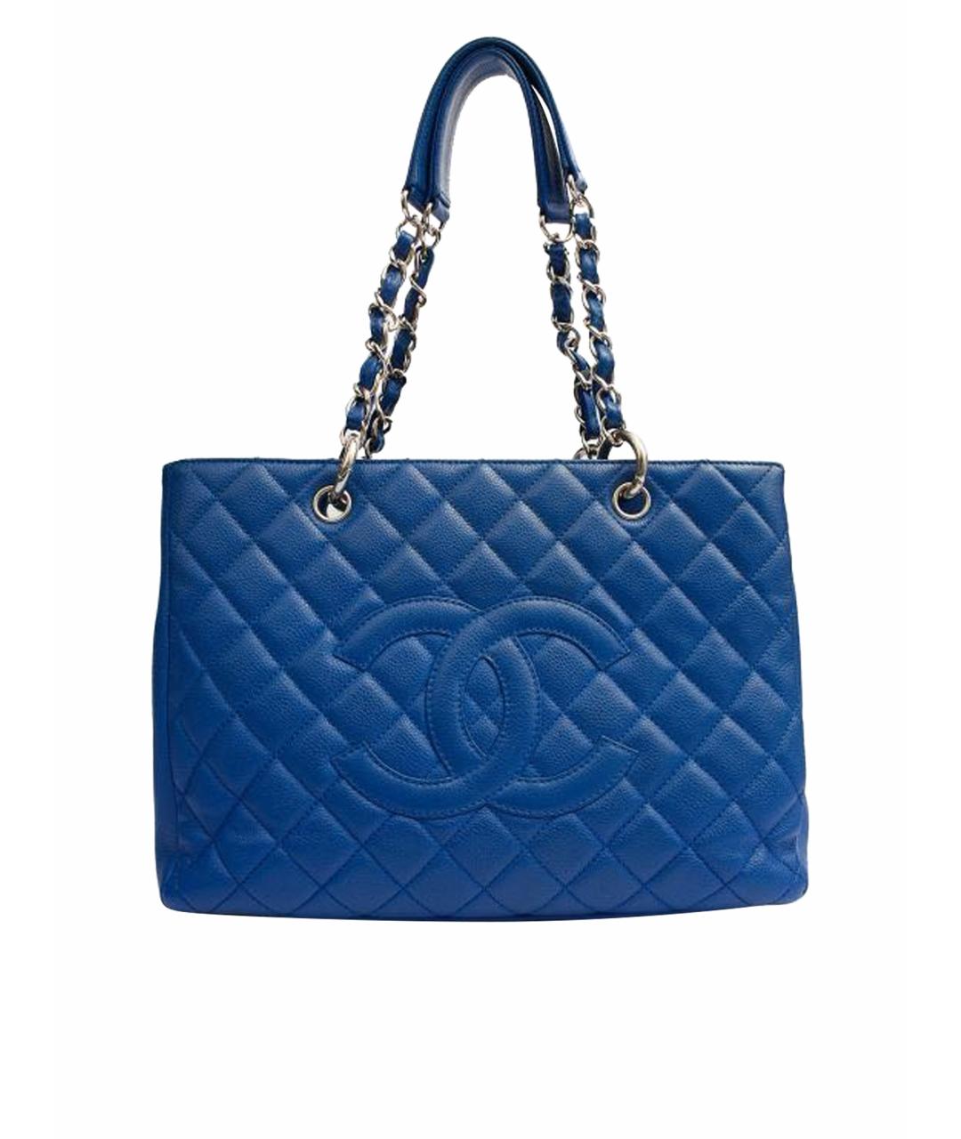 CHANEL Синяя кожаная сумка тоут, фото 1
