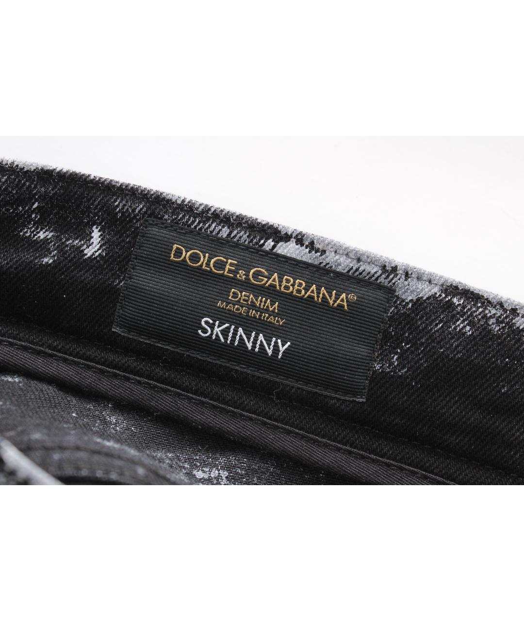 DOLCE&GABBANA Черные хлопко-эластановые джинсы скинни, фото 7