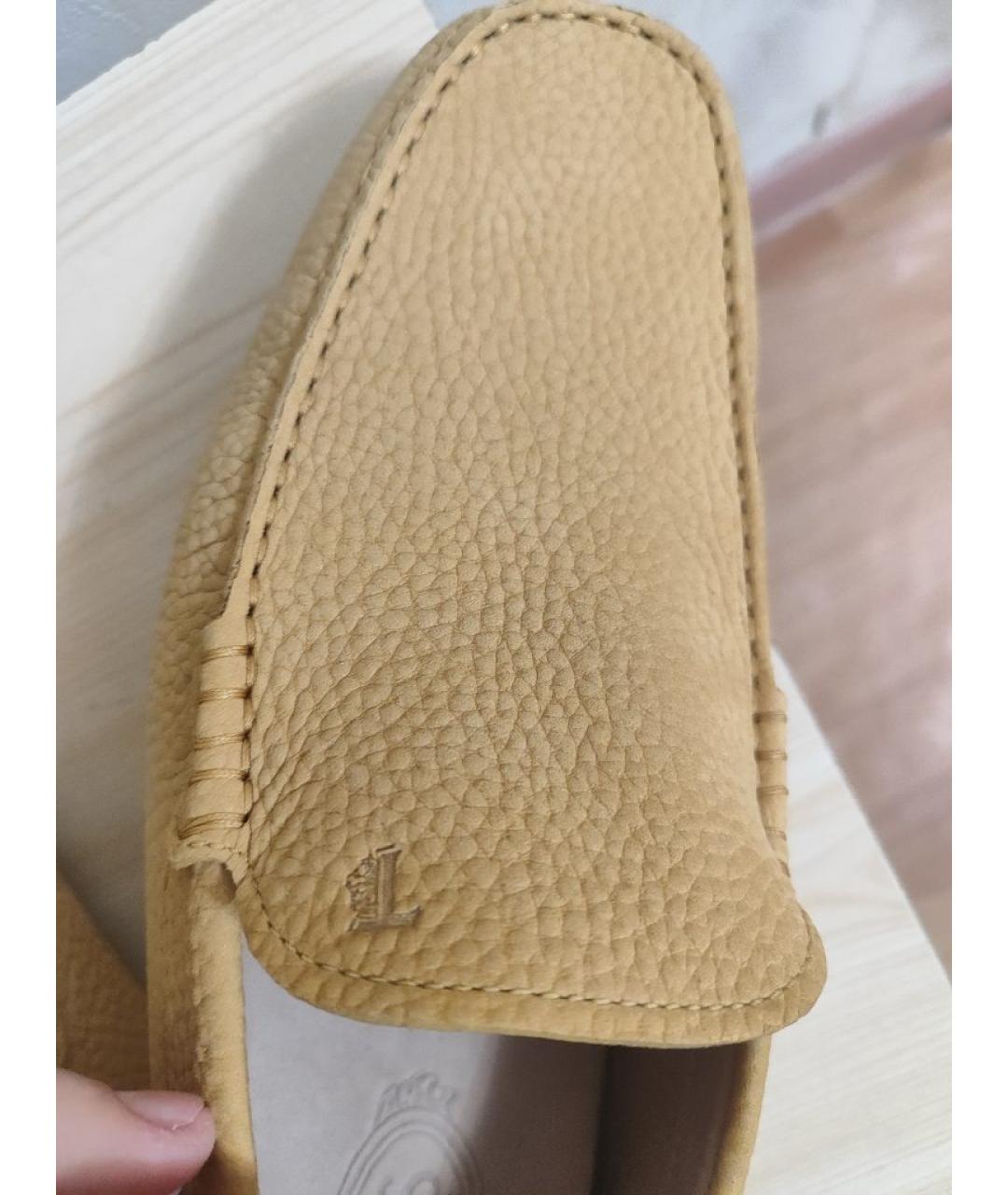 TOD'S Желтые кожаные мокасины, фото 7