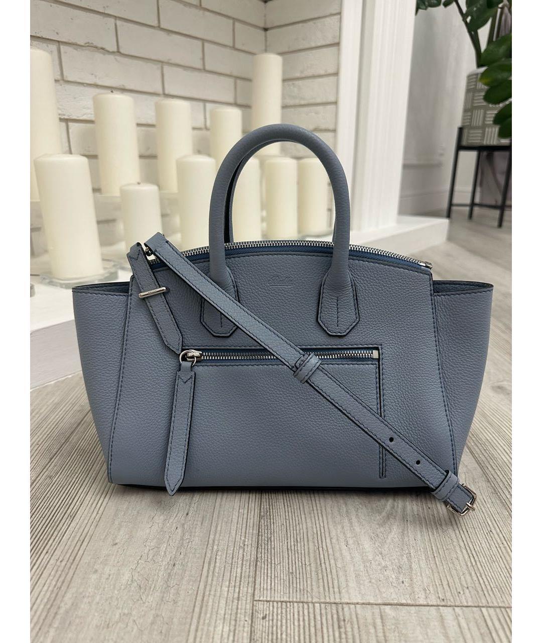 BALLY Голубая кожаная сумка тоут, фото 8