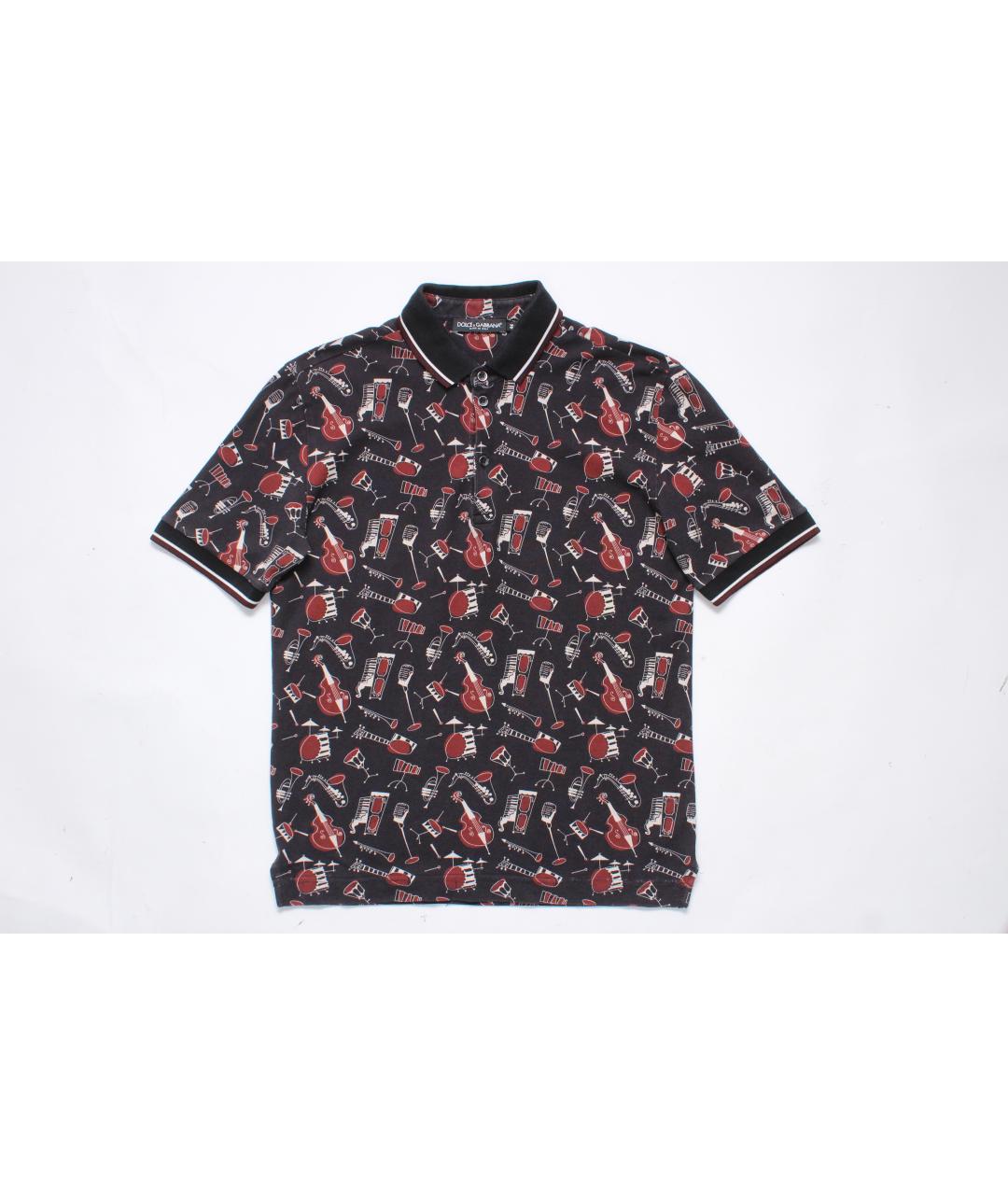 DOLCE&GABBANA Мульти хлопковое поло с коротким рукавом, фото 5