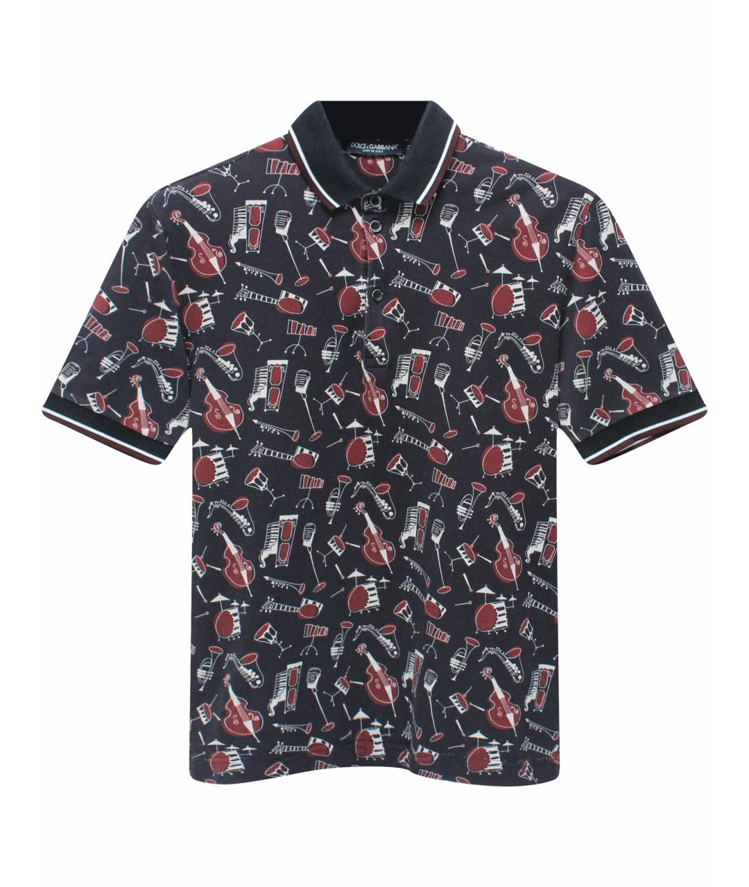 DOLCE&GABBANA Мульти хлопковое поло с коротким рукавом, фото 1