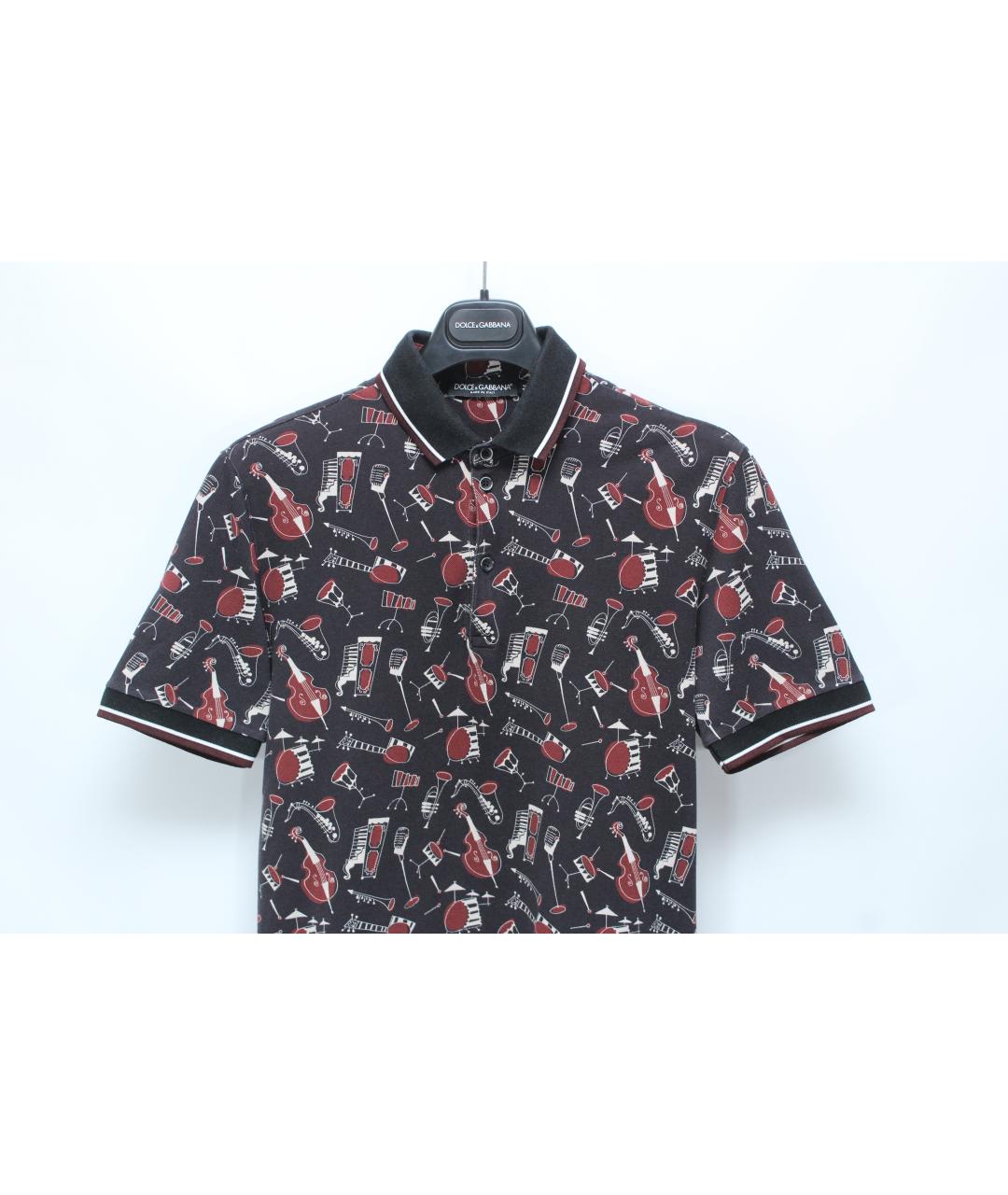 DOLCE&GABBANA Мульти хлопковое поло с коротким рукавом, фото 2