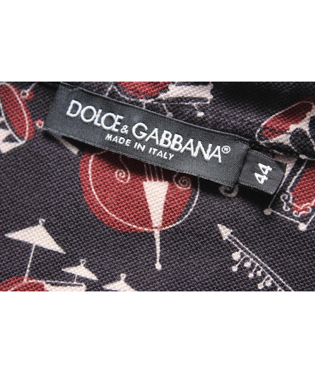 DOLCE&GABBANA Мульти хлопковое поло с коротким рукавом, фото 7