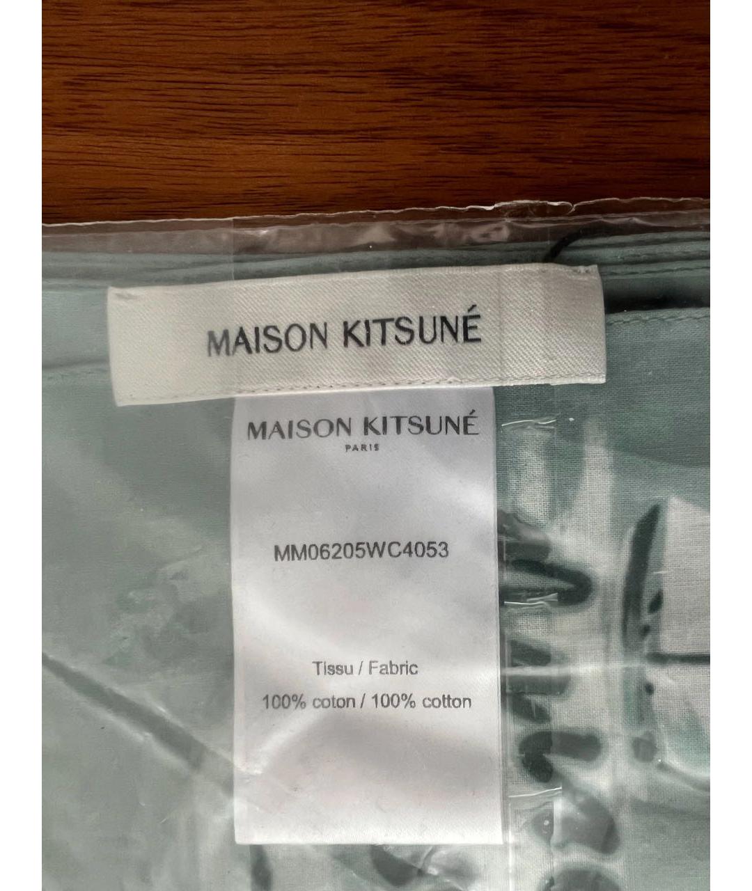 MAISON KITSUNE Зеленый хлопковый платок, фото 3