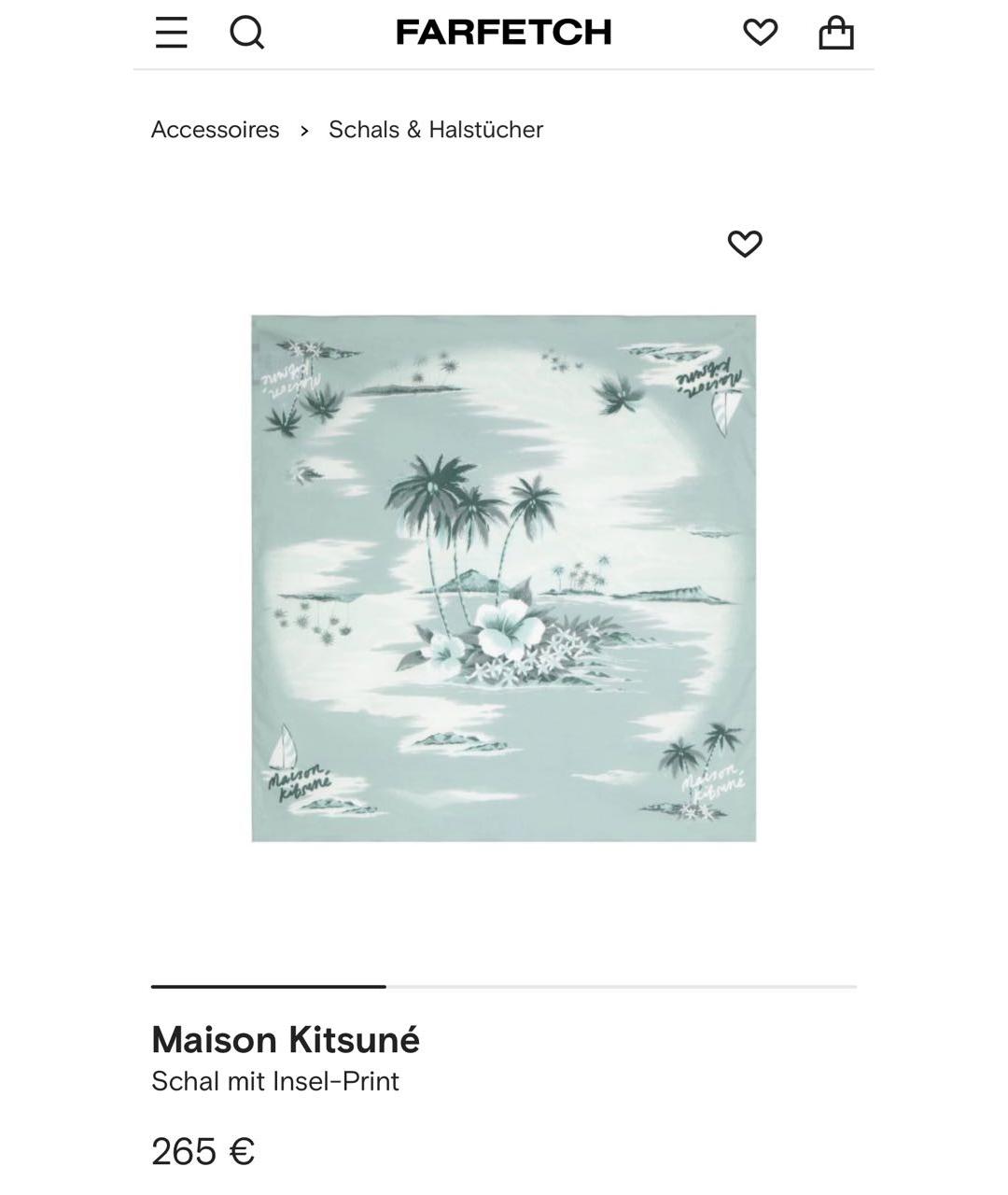 MAISON KITSUNE Зеленый хлопковый платок, фото 4