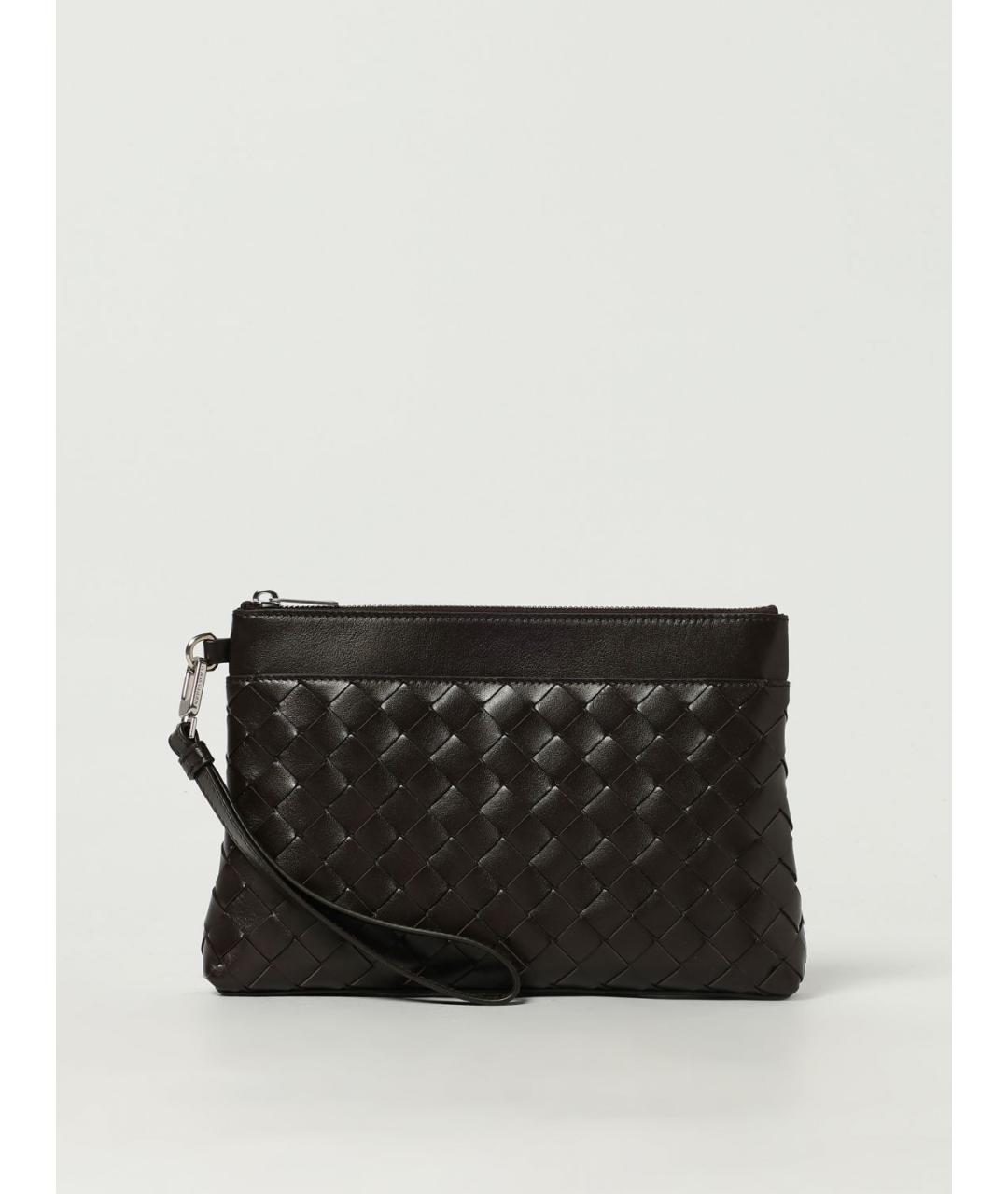 BOTTEGA VENETA Черная кожаная барсетка, фото 3