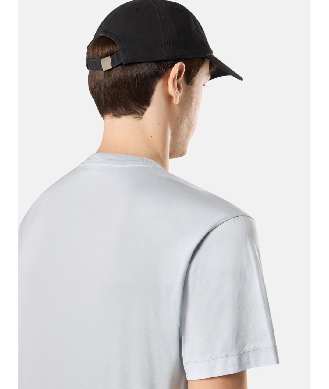 STONE ISLAND Голубая хлопковая футболка, фото 5