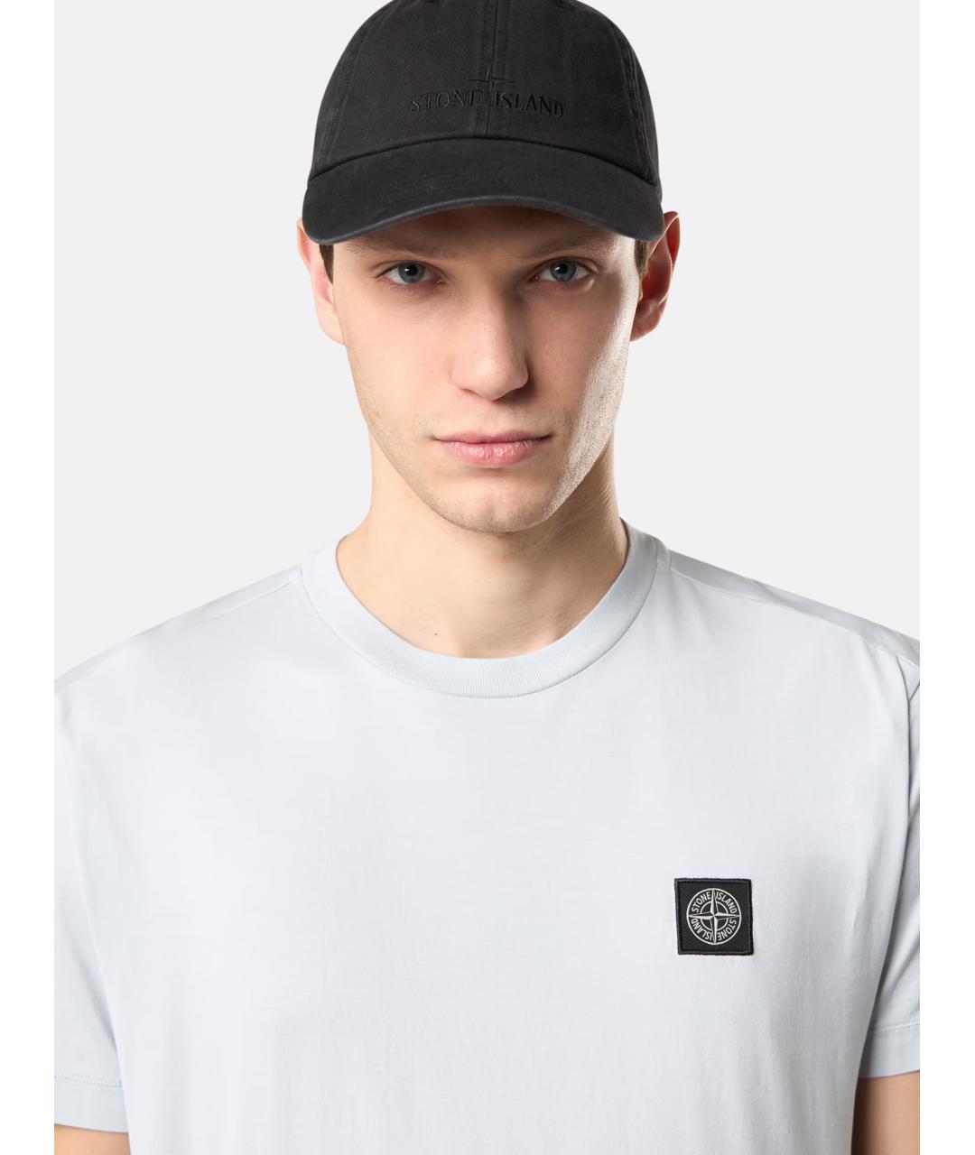 STONE ISLAND Голубая хлопковая футболка, фото 4