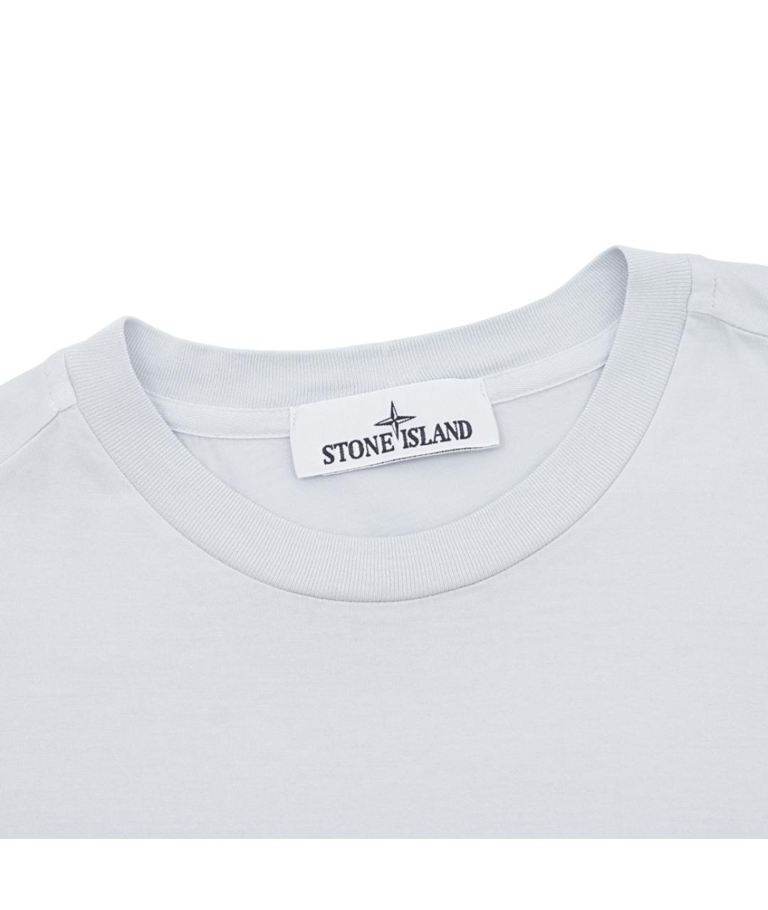 STONE ISLAND Голубая хлопковая футболка, фото 2