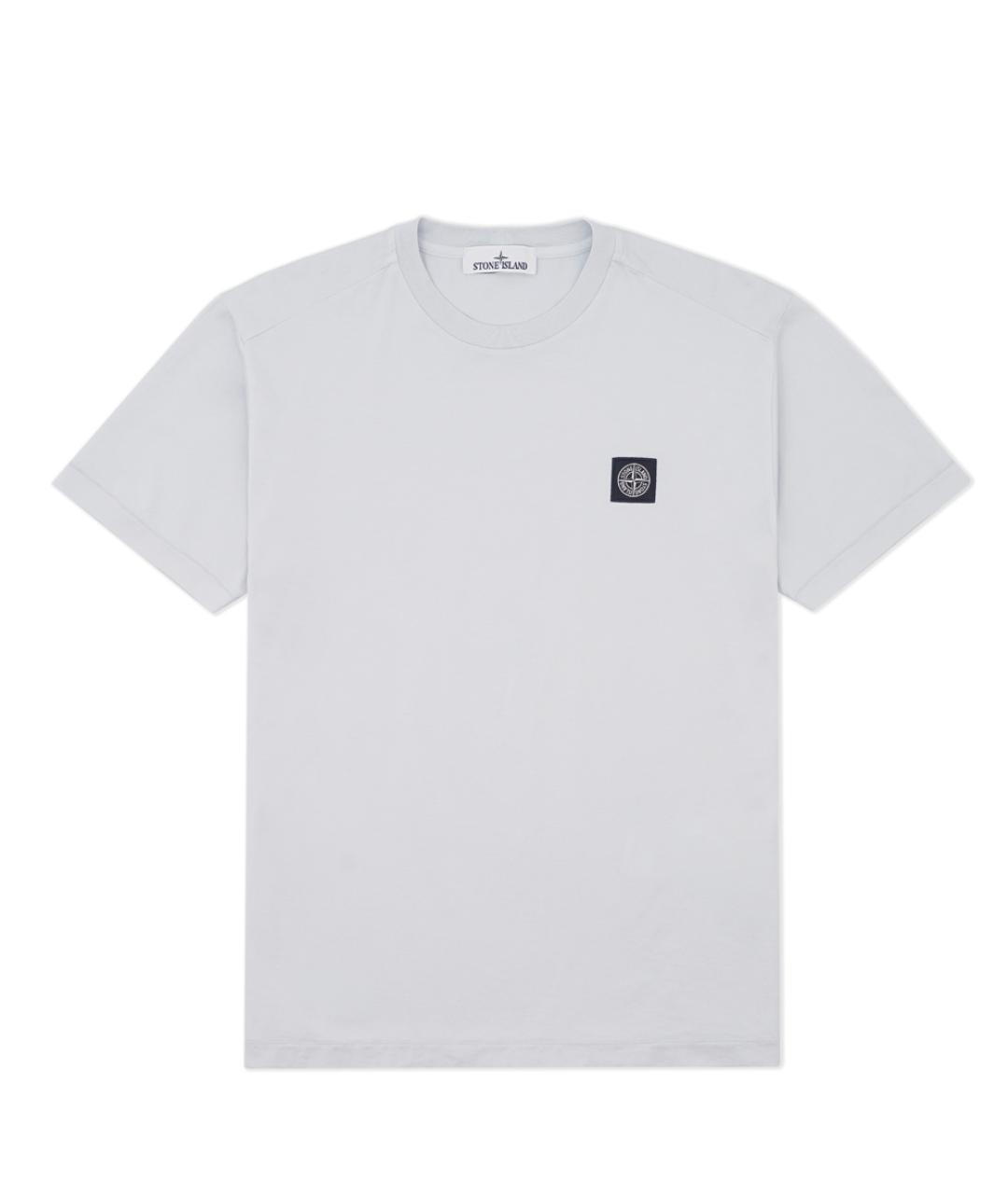 STONE ISLAND Голубая хлопковая футболка, фото 1