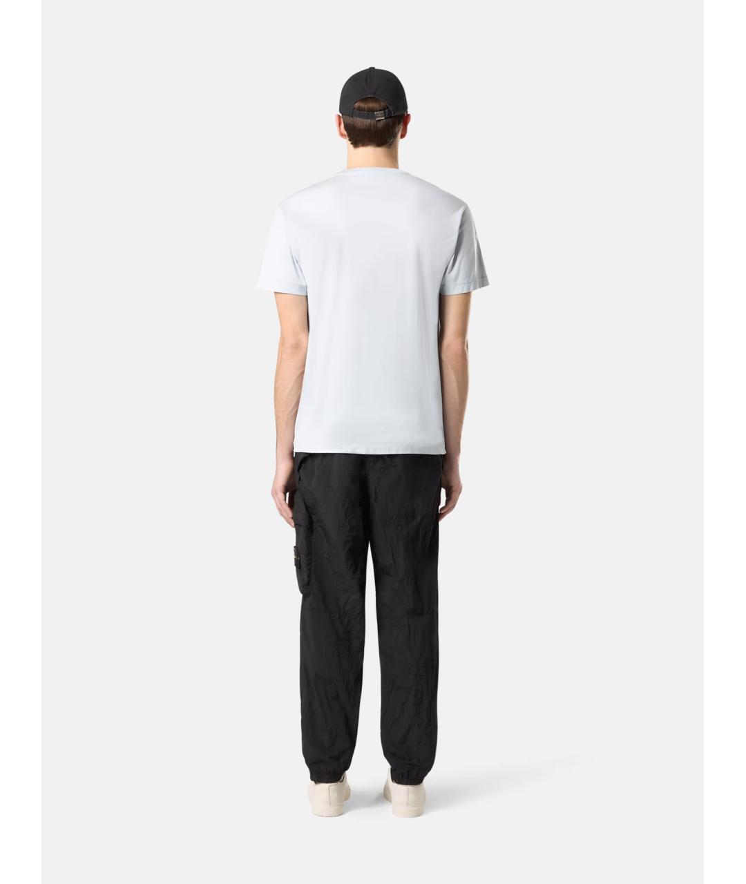 STONE ISLAND Голубая хлопковая футболка, фото 7