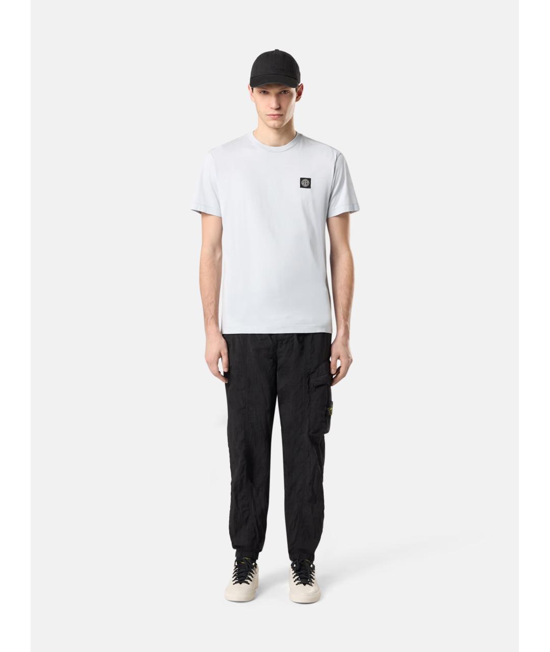 STONE ISLAND Голубая хлопковая футболка, фото 6