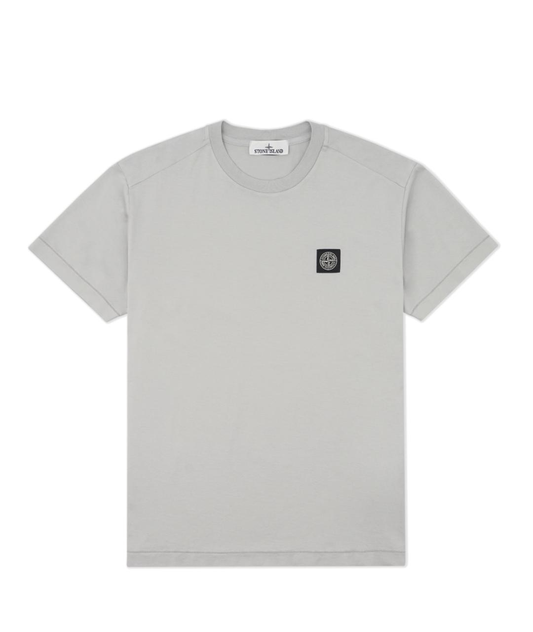STONE ISLAND Серая хлопковая футболка, фото 1