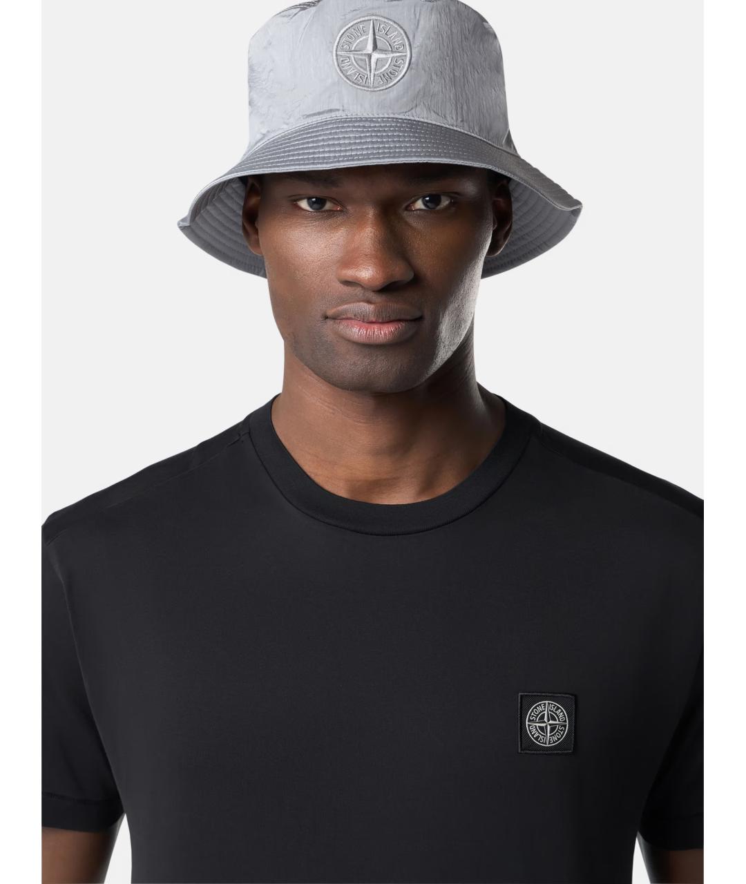 STONE ISLAND Черная хлопковая футболка, фото 6