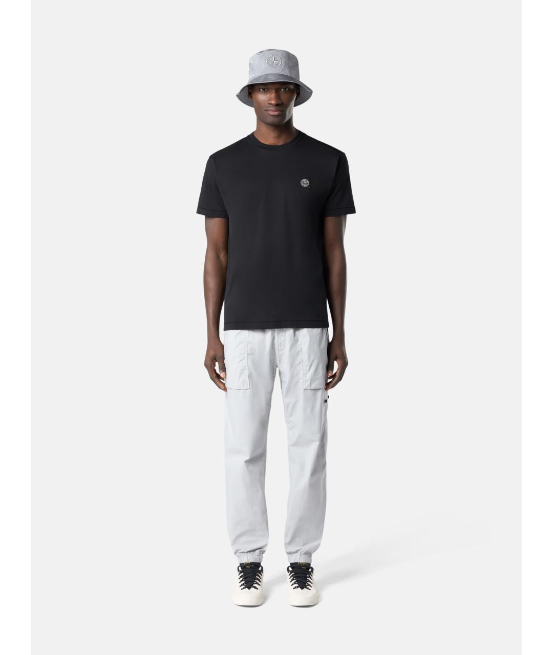STONE ISLAND Черная хлопковая футболка, фото 8