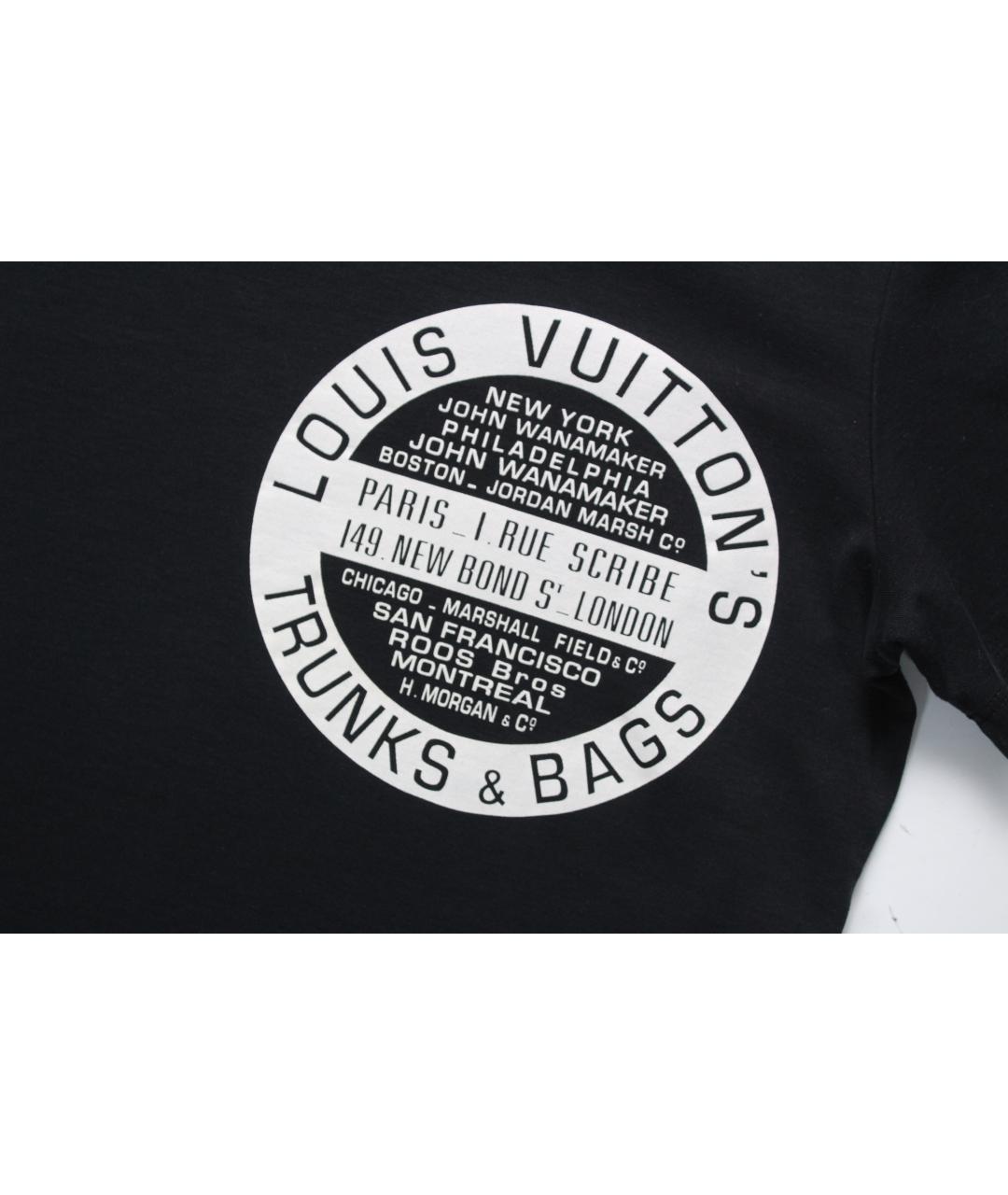 LOUIS VUITTON Черная хлопковая футболка, фото 6