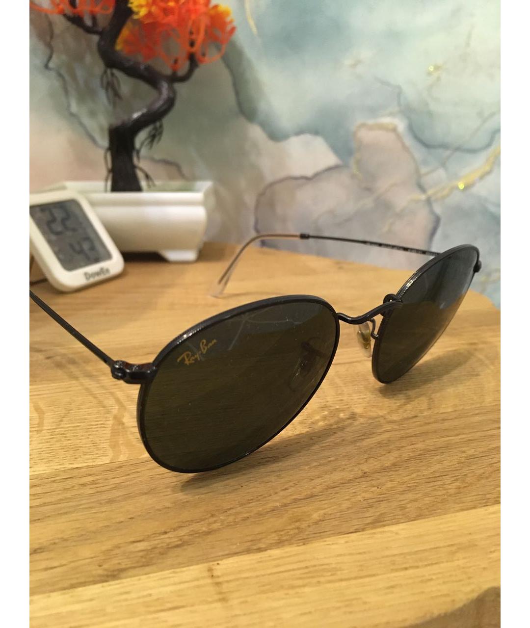 RAY BAN Черные металлические солнцезащитные очки, фото 3