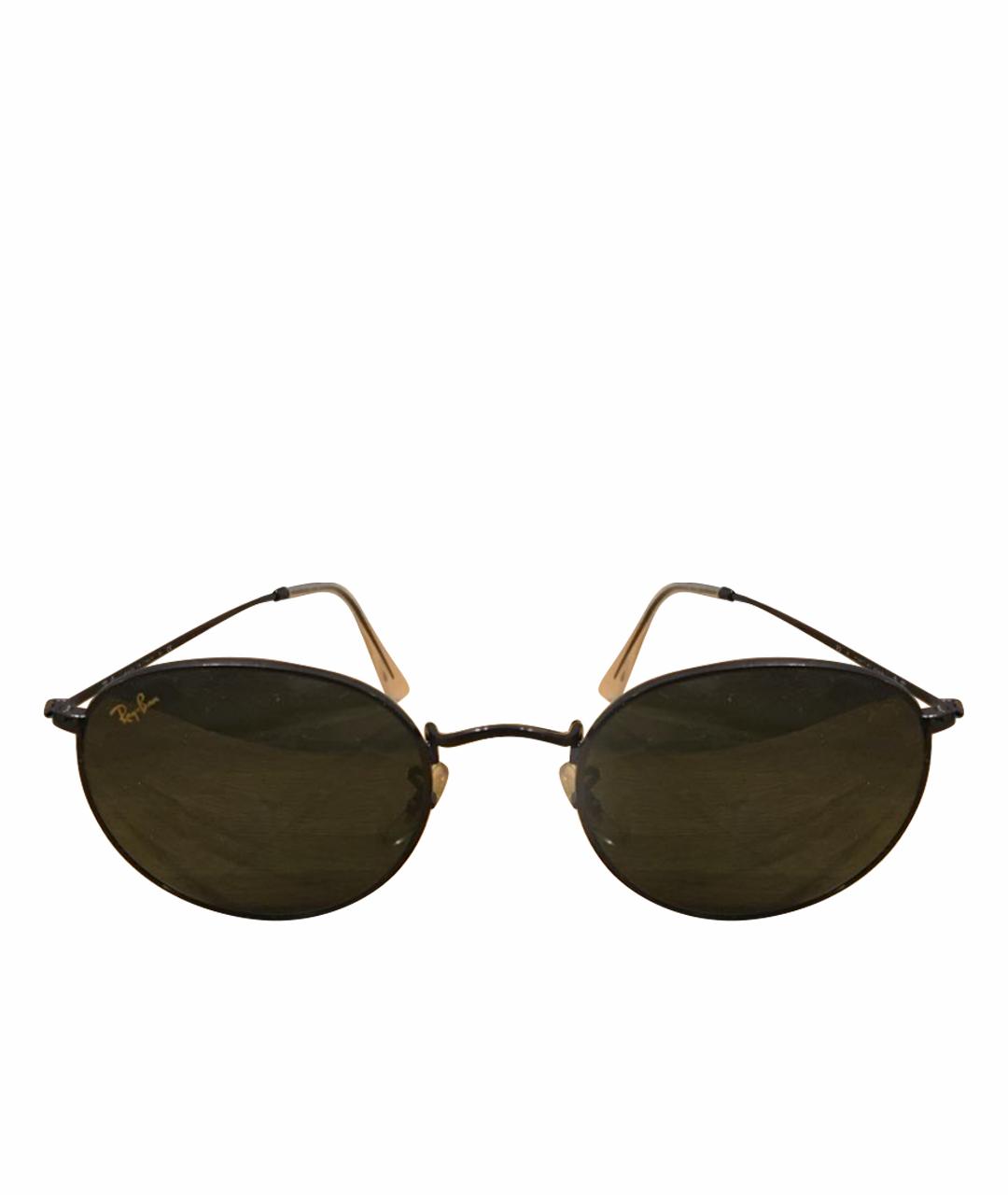 RAY BAN Черные металлические солнцезащитные очки, фото 1