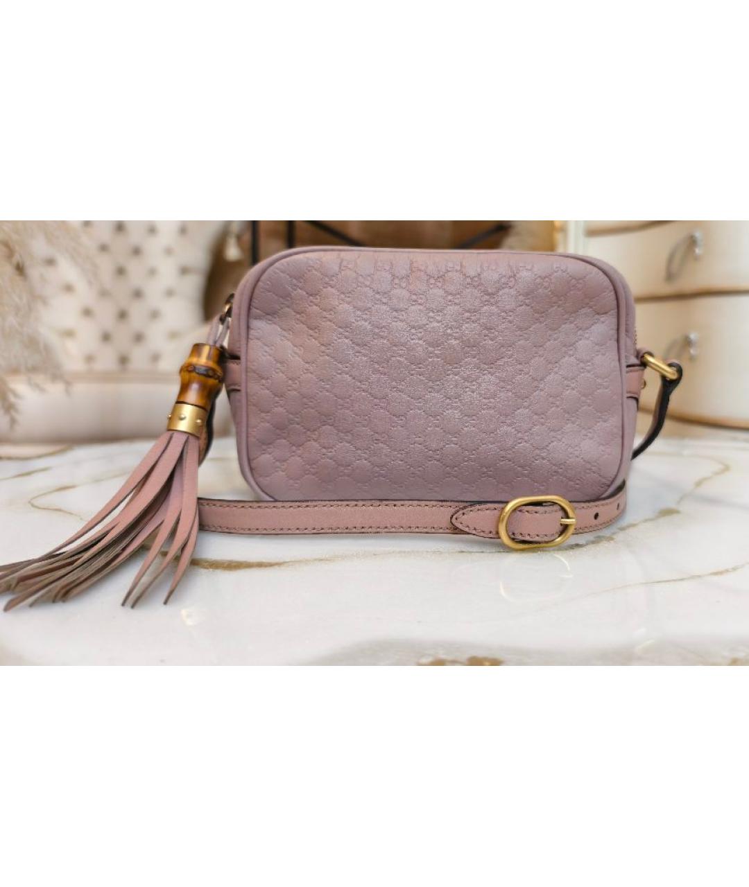 GUCCI Розовая кожаная сумка через плечо, фото 8