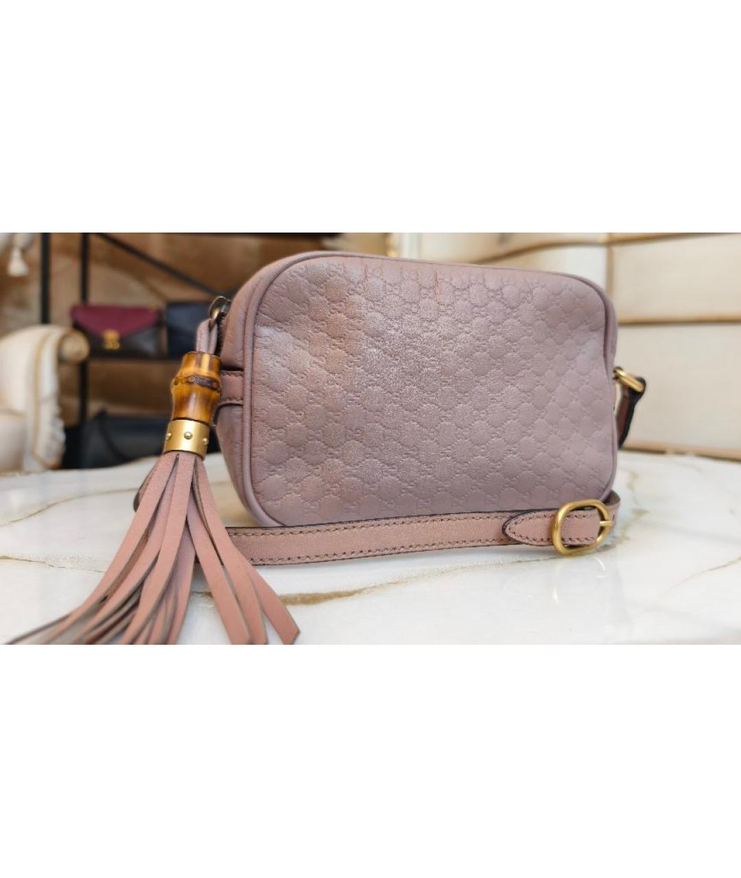 GUCCI Розовая кожаная сумка через плечо, фото 7