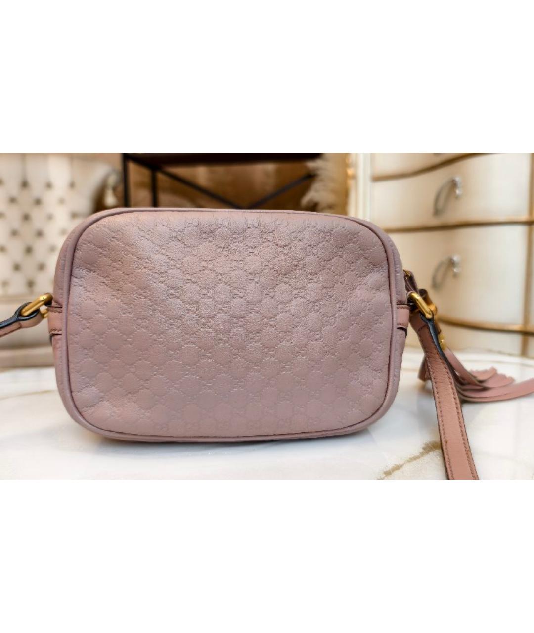 GUCCI Розовая кожаная сумка через плечо, фото 3
