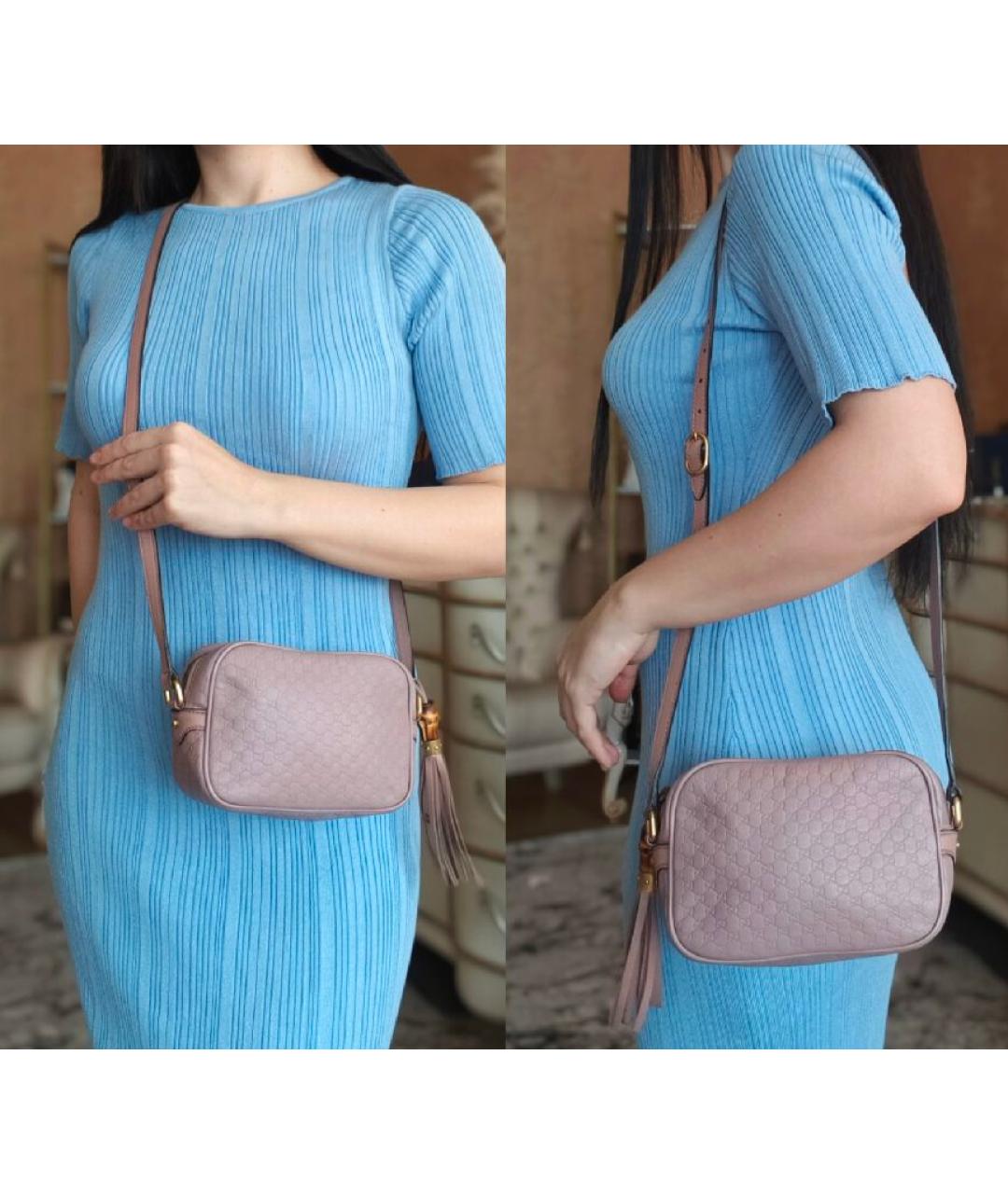 GUCCI Розовая кожаная сумка через плечо, фото 4