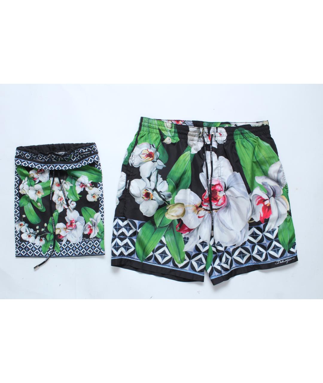 DOLCE&GABBANA Мульти полиэстеровые шорты, фото 2