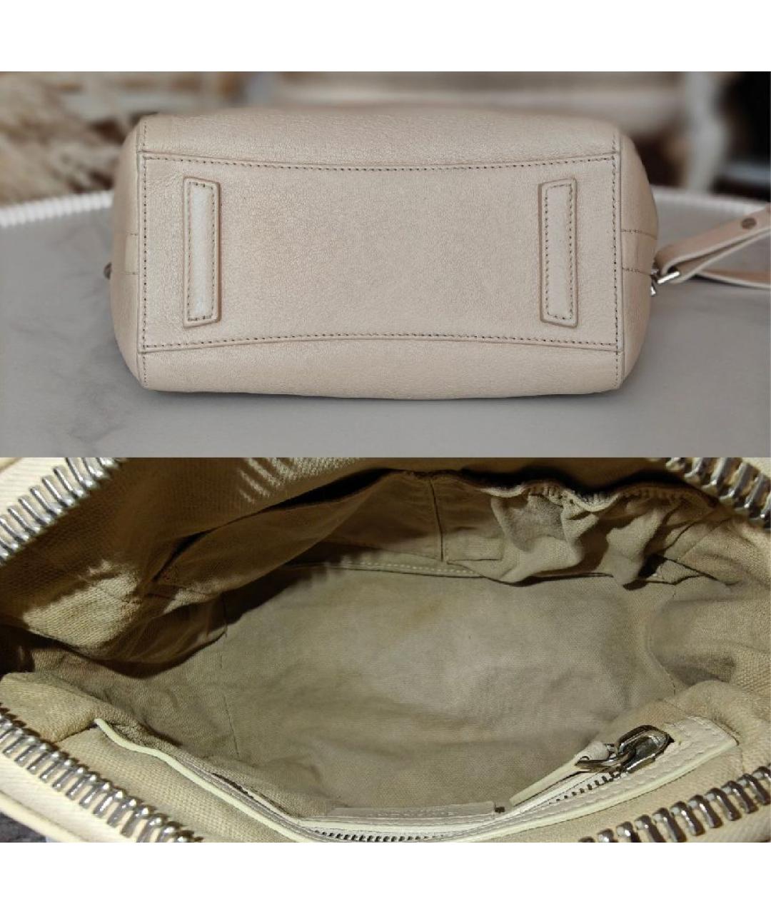 GIVENCHY Бежевая кожаная сумка с короткими ручками, фото 7