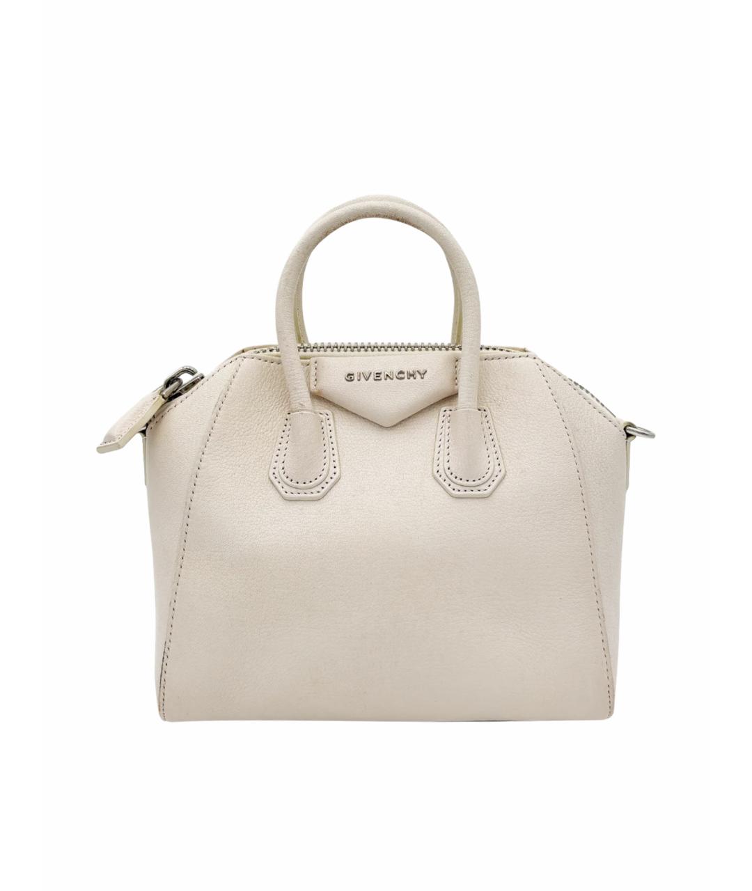 GIVENCHY Бежевая кожаная сумка с короткими ручками, фото 1