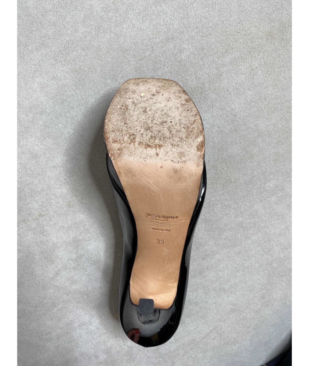 YVES SAINT LAURENT VINTAGE Черные туфли из лакированной кожи, фото 6